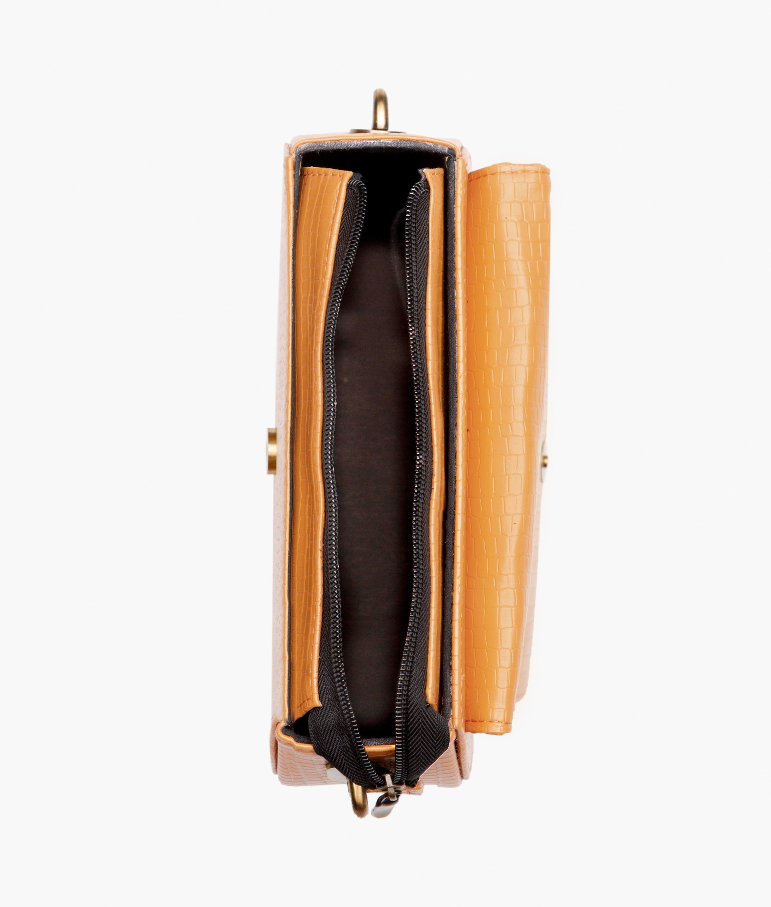RTW Creation - Mustard crocodile saddle bag