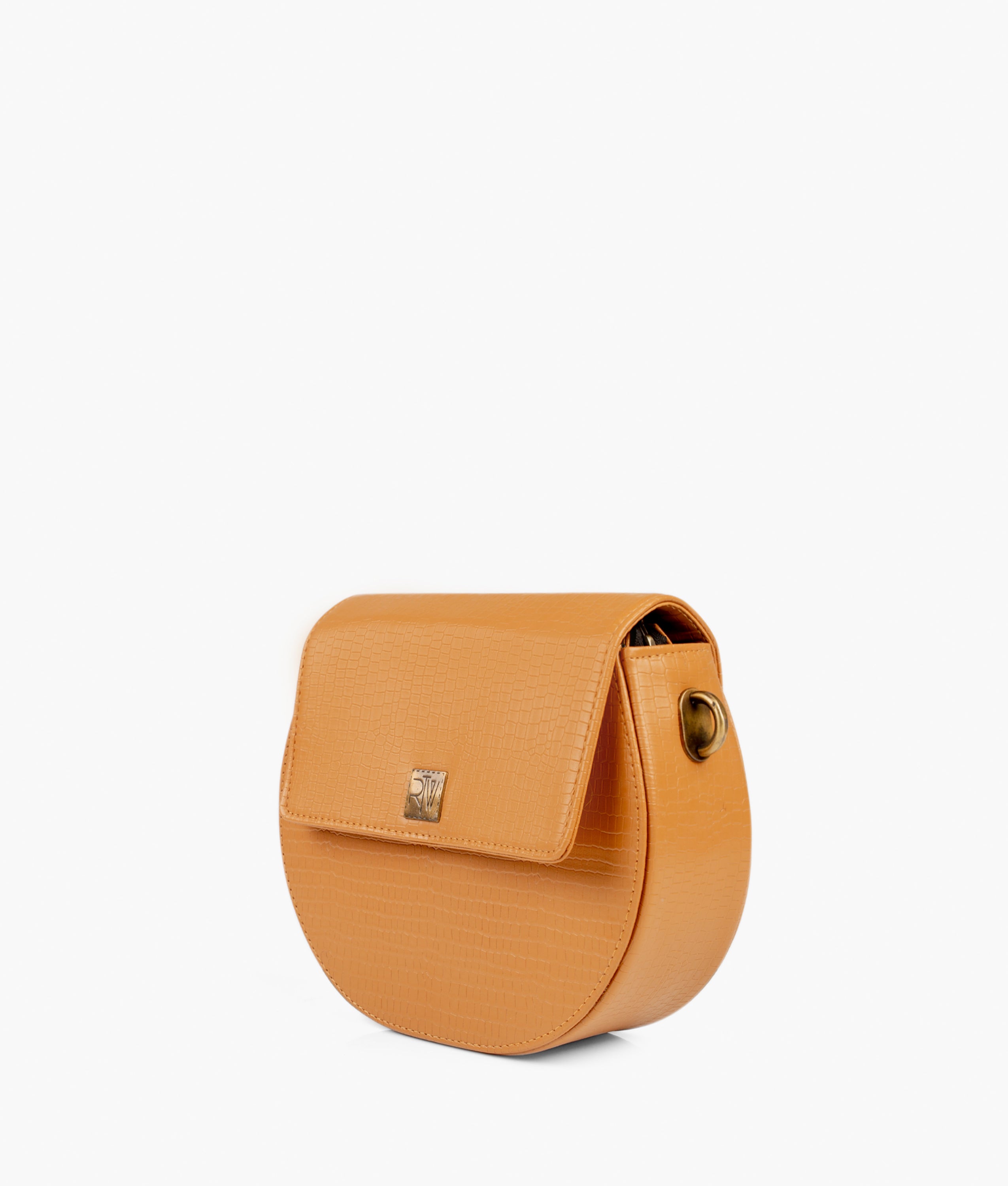 RTW Creation - Mustard crocodile saddle bag