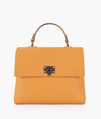 RTW Creation - Mustard flap-over top-handle bag