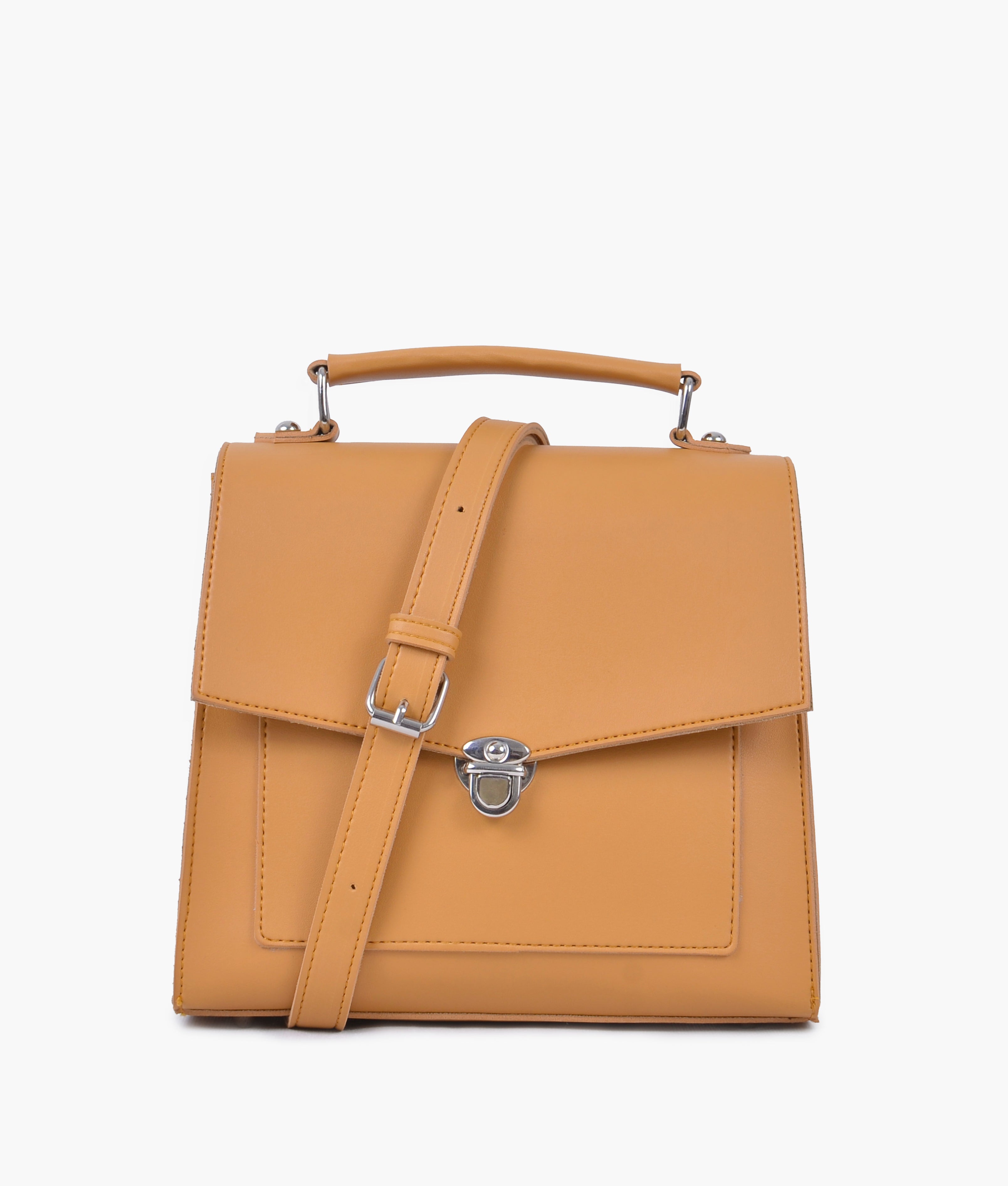 RTW Creation - Mustard push-lock messenger bag