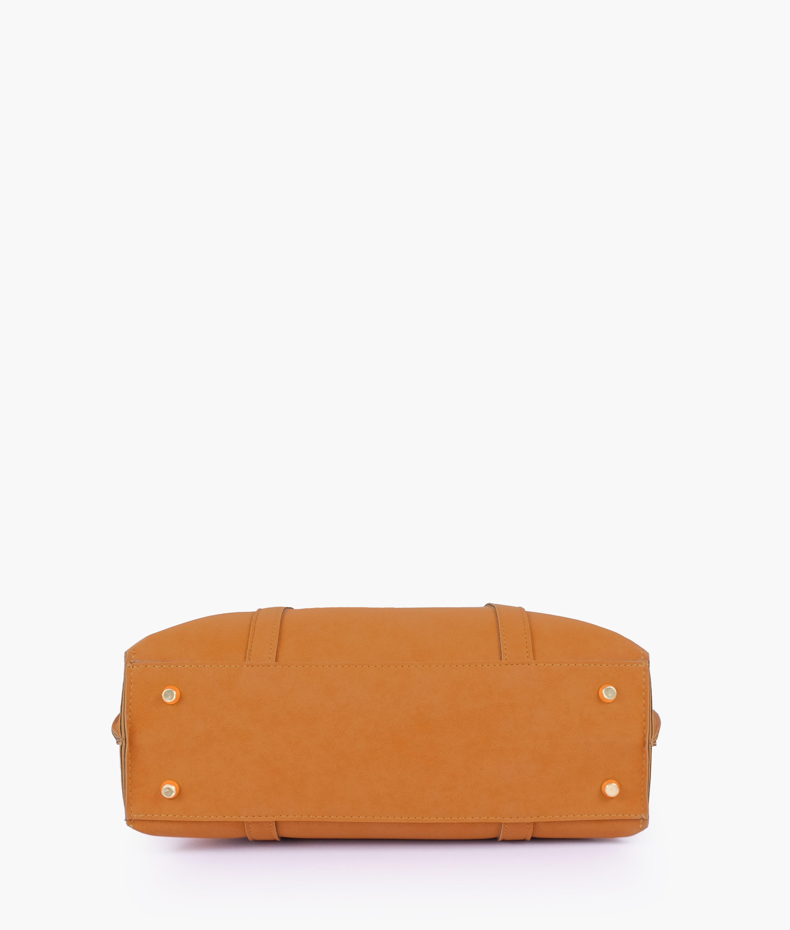 RTW Creation - Mustard mocha suede double-handle tote