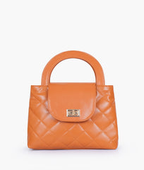 RTW Creation - Mustard flap quilted bag with top handle