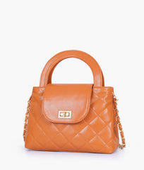 RTW Creation - Mustard flap quilted bag with top handle