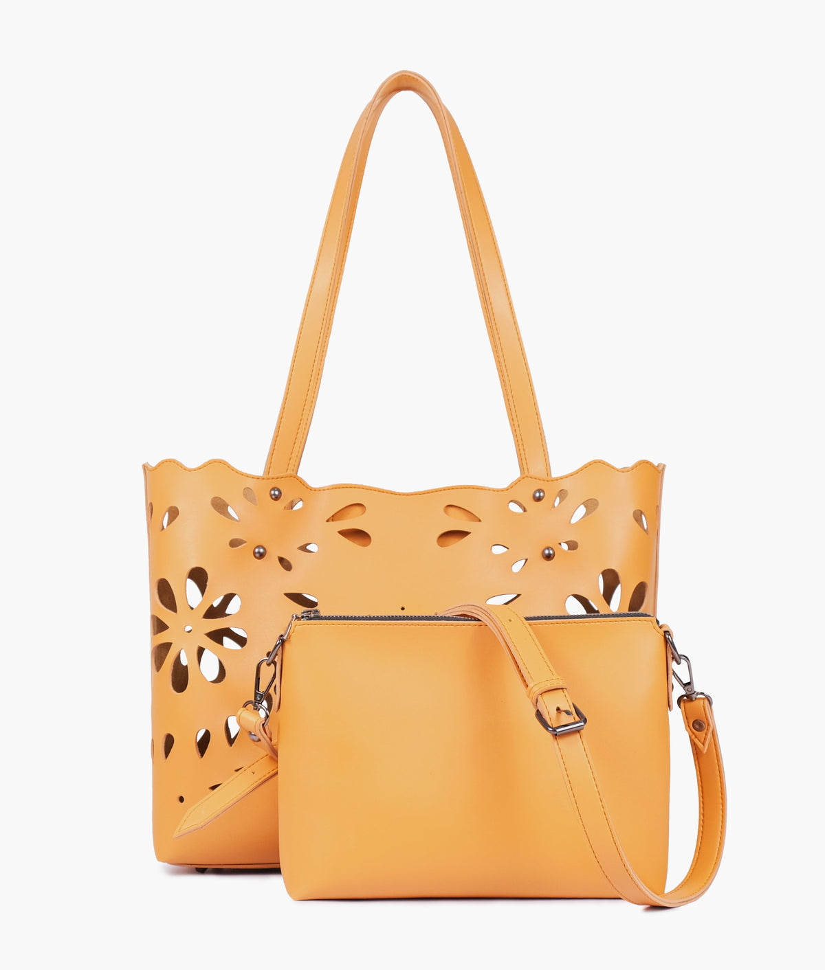 RTW Creation - Mustard two-piece floral tote