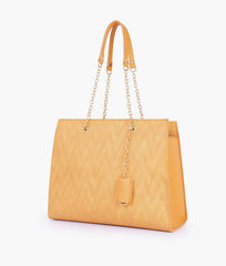 RTW Creation - Mustard zig-zag pattern tote