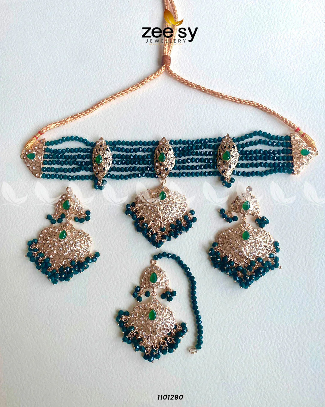 NECKLACE-0003 Green - Zeesy Jewellery
