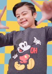 Fleece Printed Sweatshirt - Wear Ochre