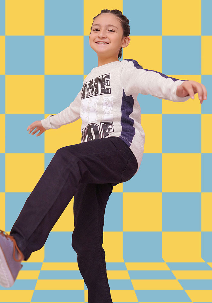 Fleece Printed Sweatshirt - Wear Ochre