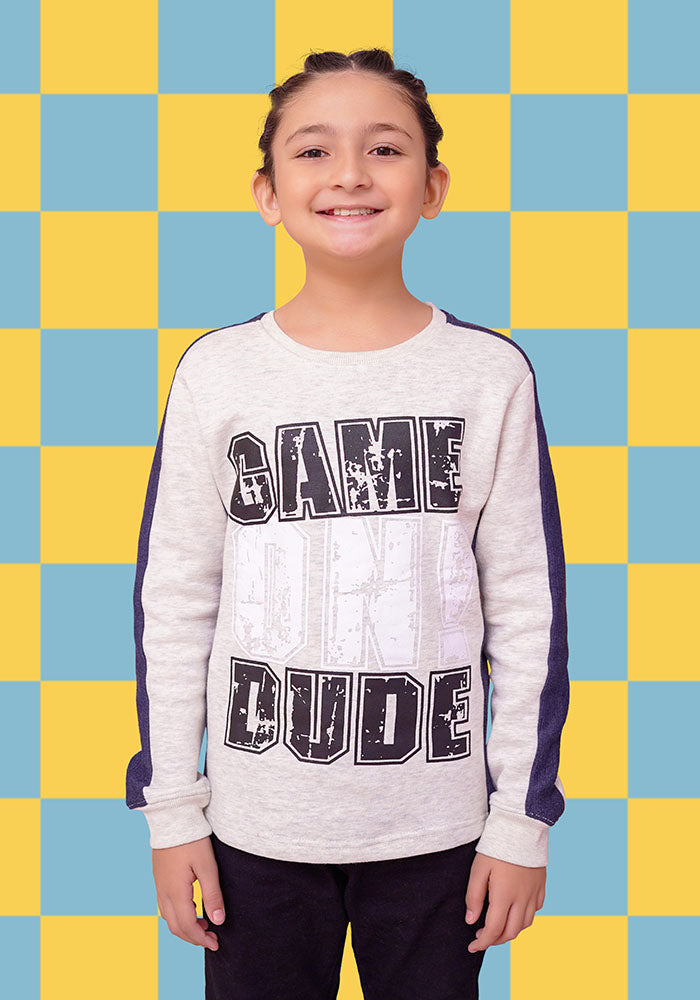 Fleece Printed Sweatshirt - Wear Ochre