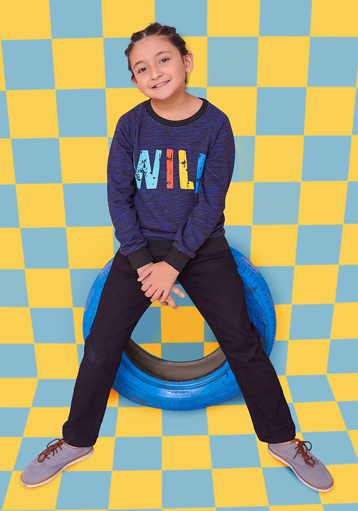 Fleece Printed Sweatshirt - Wear Ochre