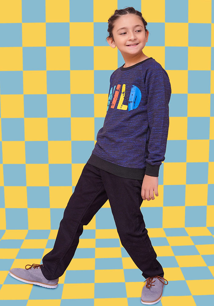 Fleece Printed Sweatshirt - Wear Ochre