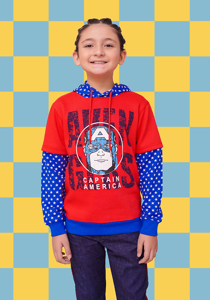 Fleece Printed Hoodie - Wear Ochre