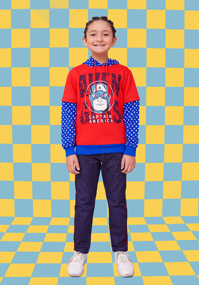 Fleece Printed Hoodie - Wear Ochre