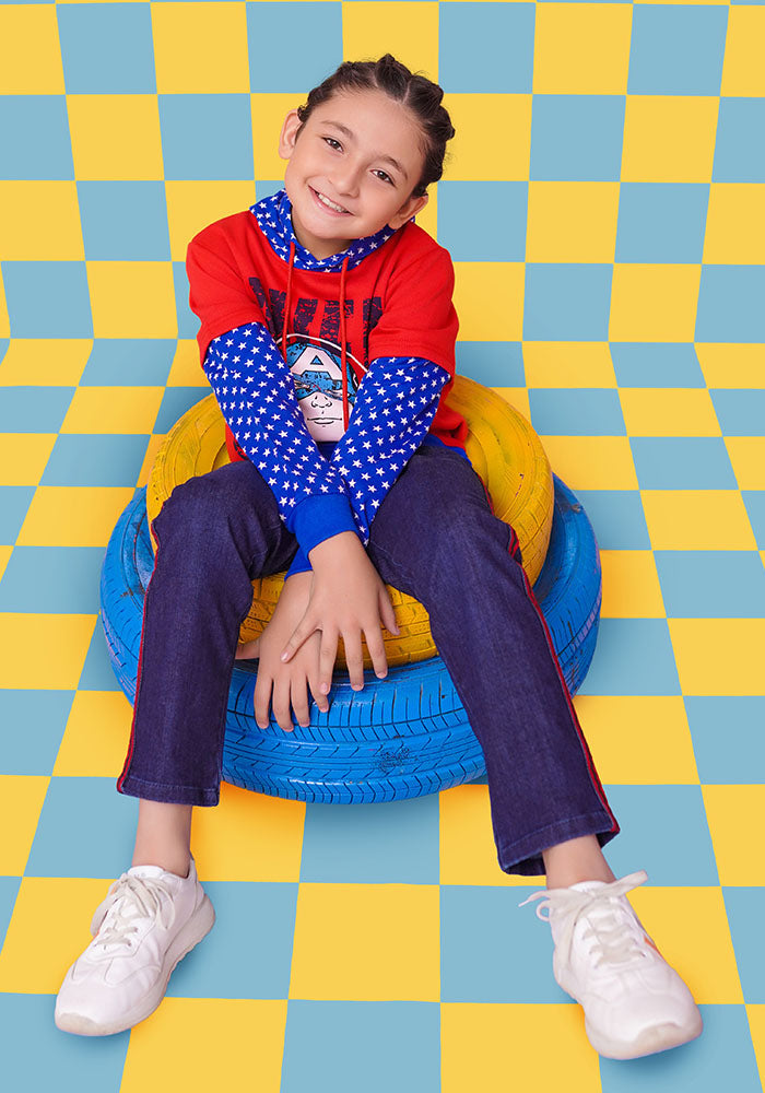 Fleece Printed Hoodie - Wear Ochre