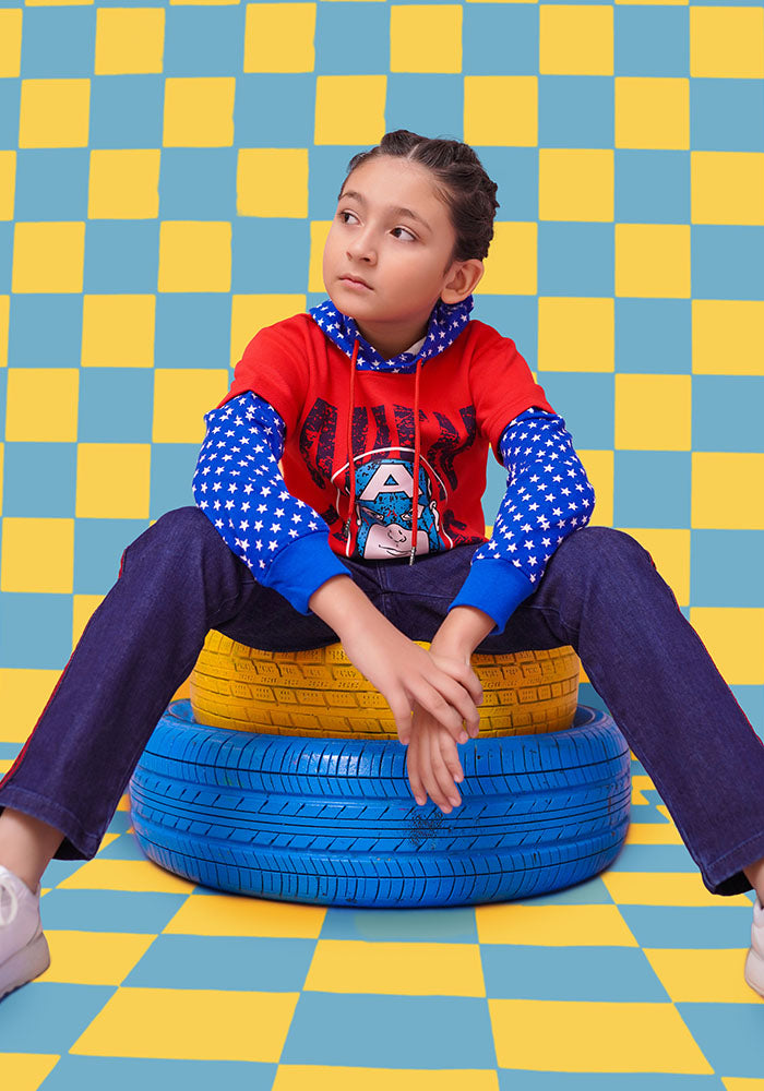 Fleece Printed Hoodie - Wear Ochre