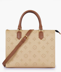 RTW Creation - Off-white and brown on-the-go handbag