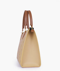 RTW Creation - Off-white and brown on-the-go handbag