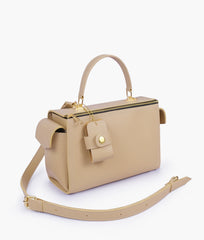 RTW Creation - Off-white bowling bag with top-handle