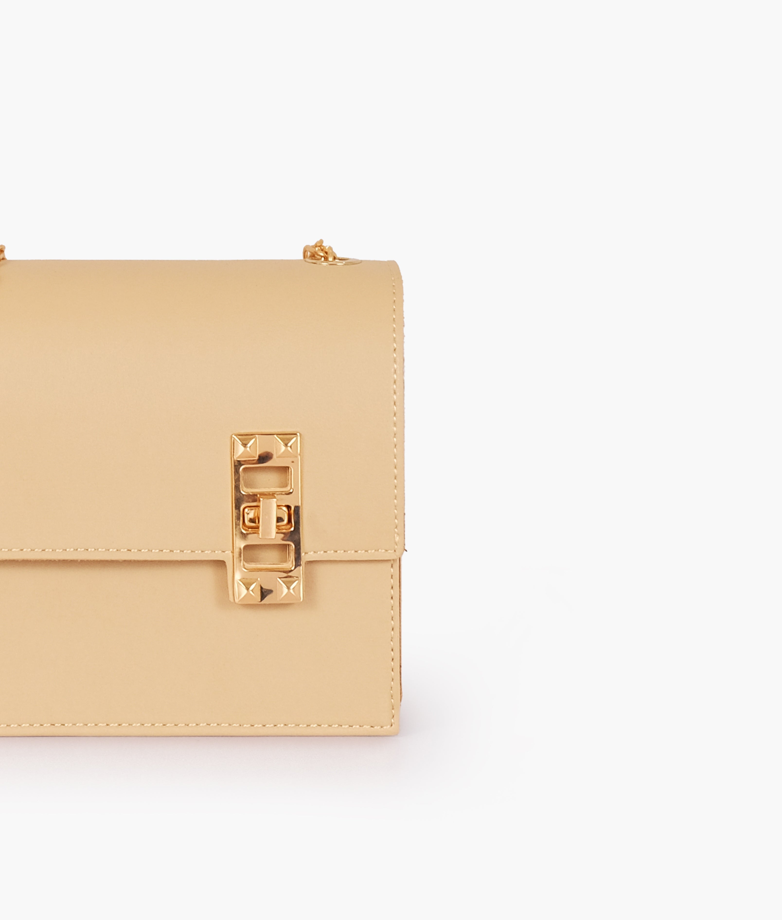 RTW Creation - Off-white chain shoulder bag with twist lock
