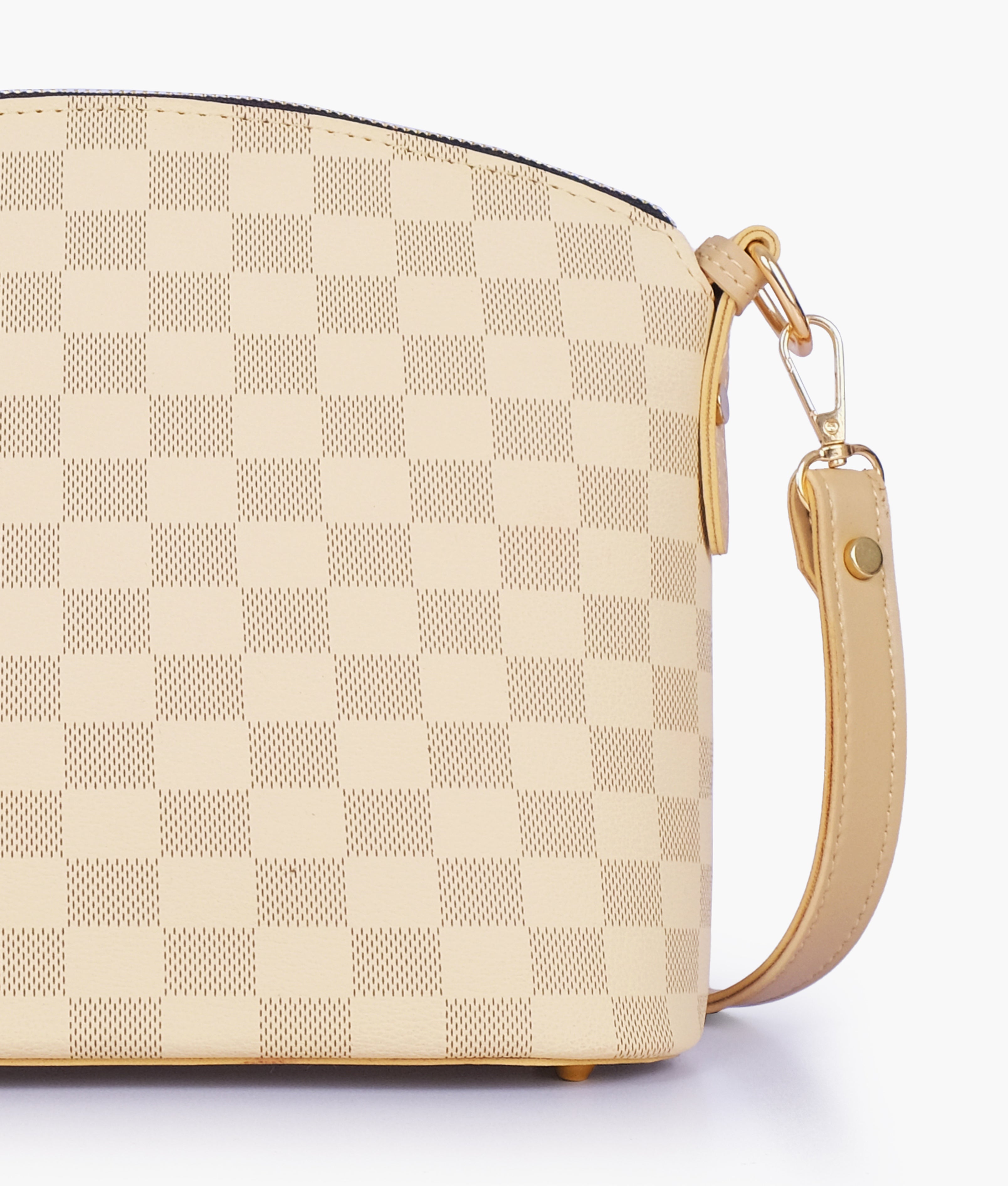 RTW Creation - Off-white checkered dome cross-body bag