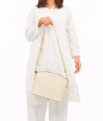 RTW Creation - Off-white checkered dome cross-body bag