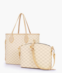 RTW Creation - Off-white checkered neverfull two piece set