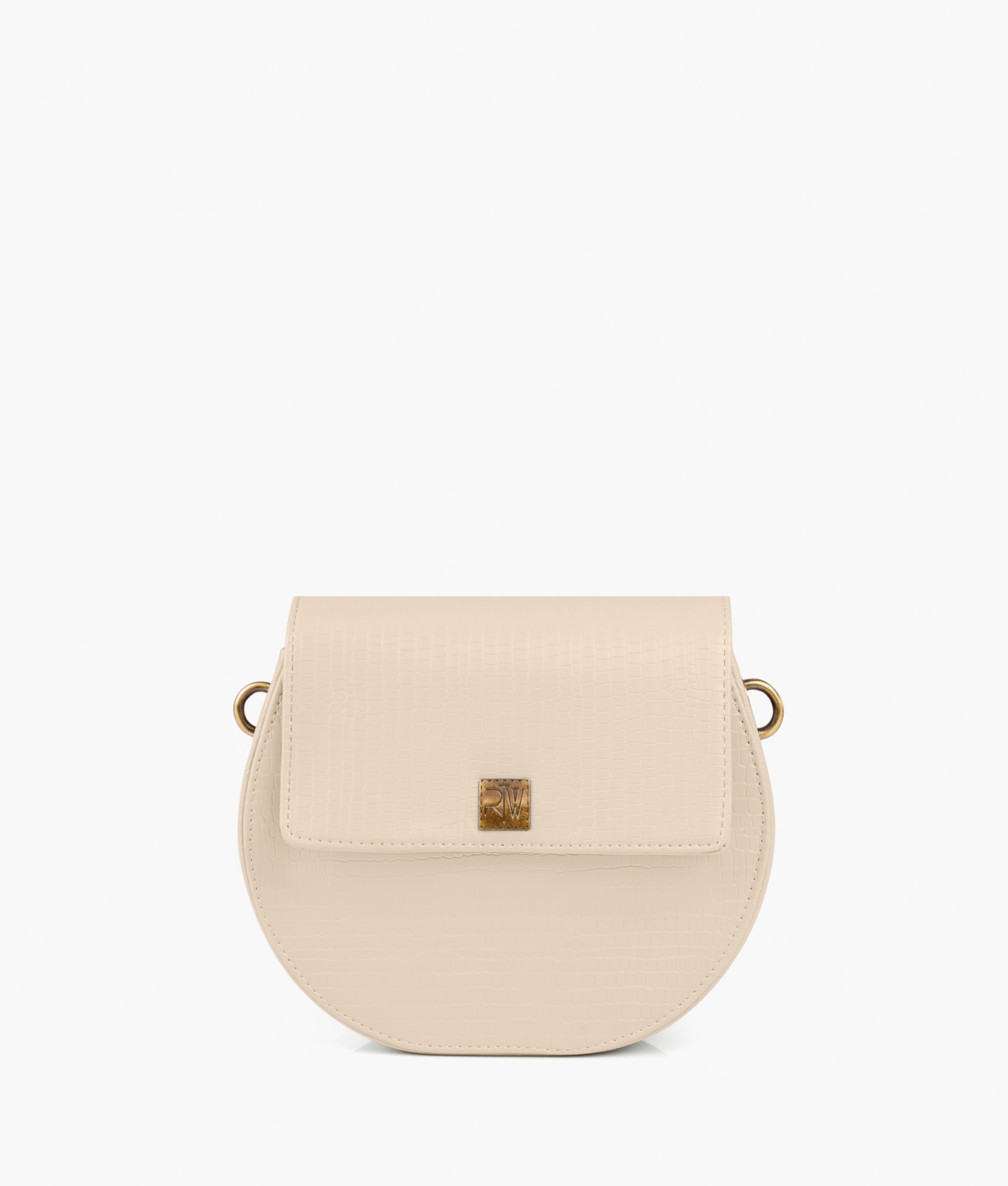 RTW Creation - Off-white crocodile saddle bag