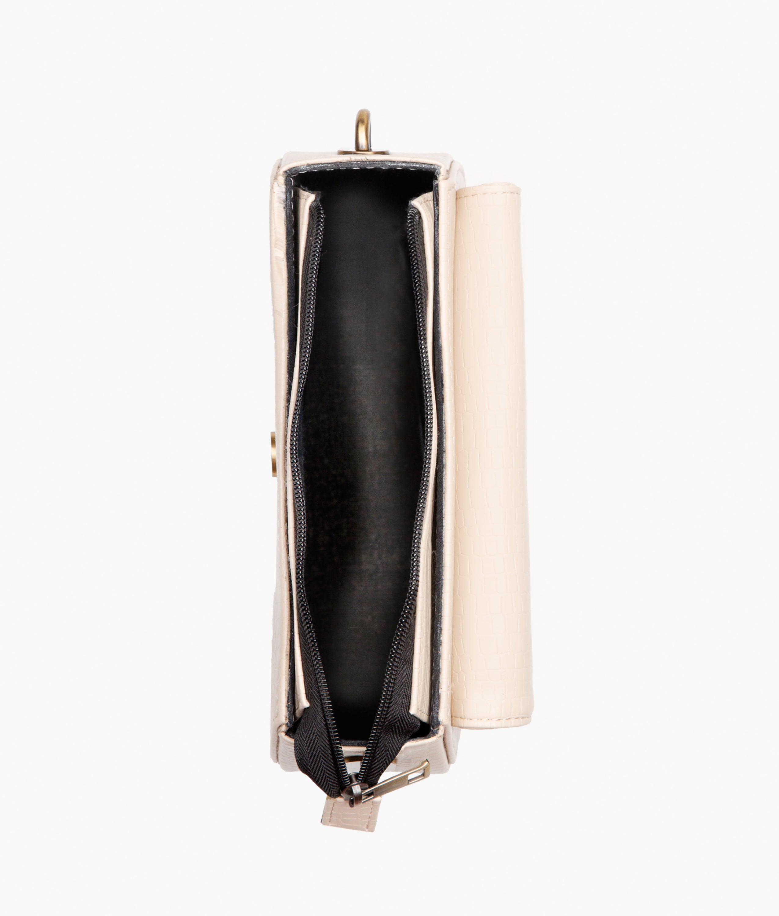 RTW Creation - Off-white crocodile saddle bag