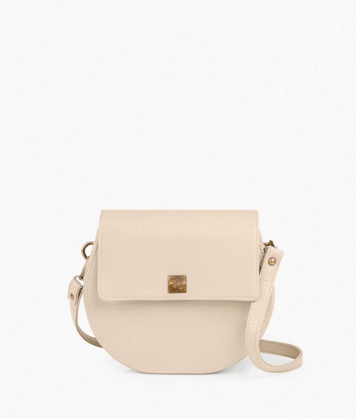 RTW Creation - Off-white crocodile saddle bag