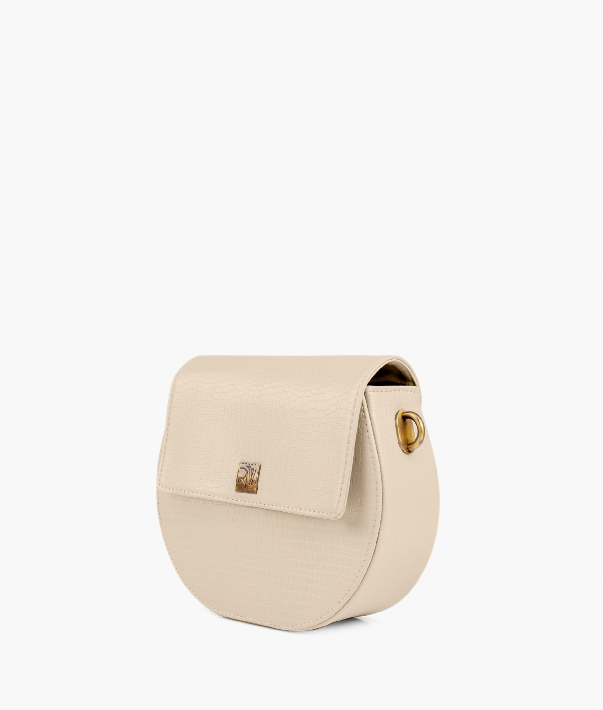 RTW Creation - Off-white crocodile saddle bag