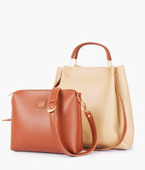 RTW Creation - Off-white metal handle tote bag