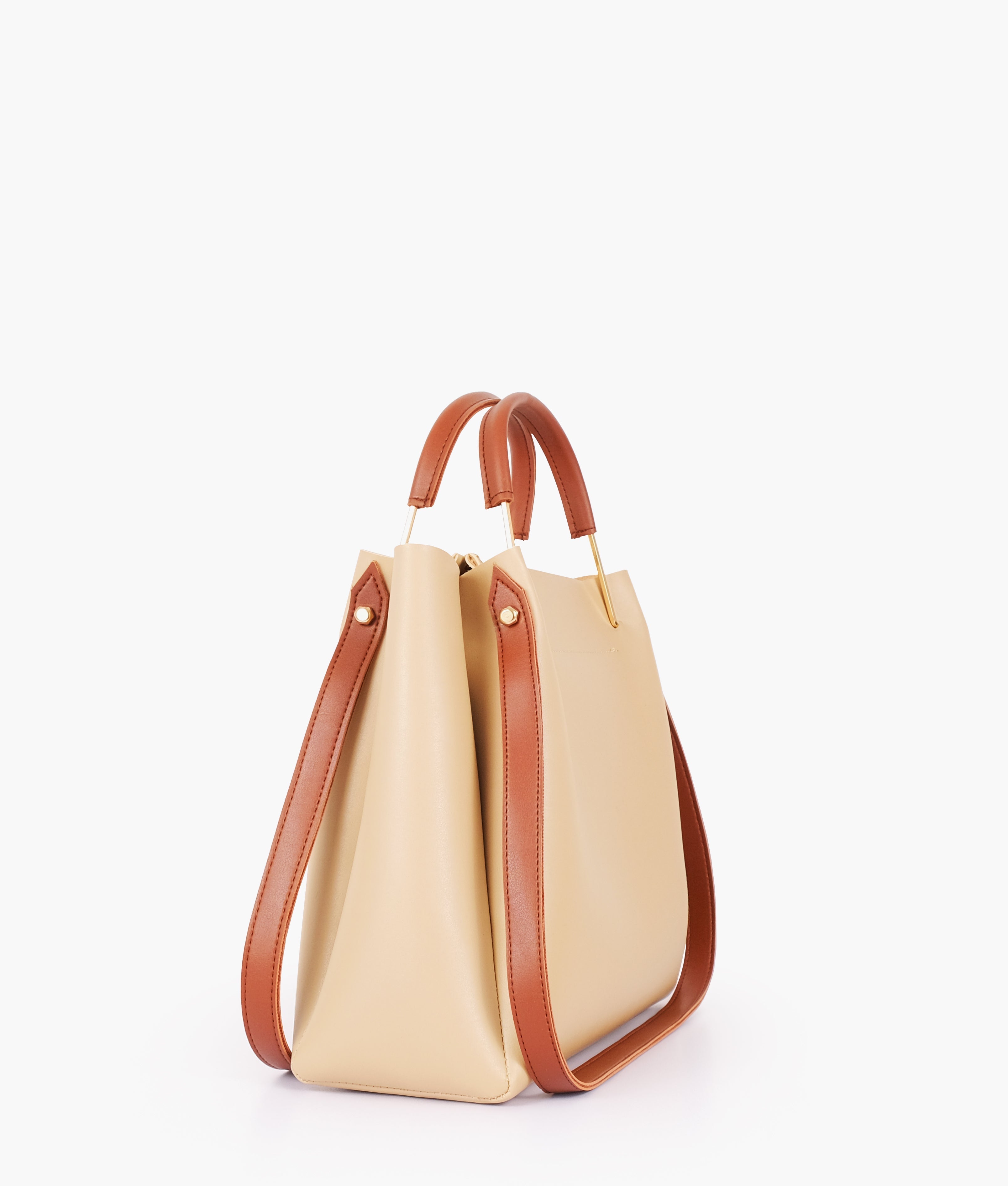 RTW Creation - Off-white metal handle tote bag