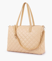 RTW Creation - Off-white quilted carryall tote bag