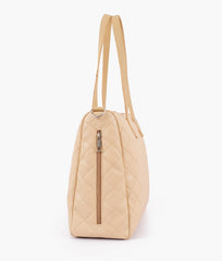 RTW Creation - Off-white quilted carryall tote bag