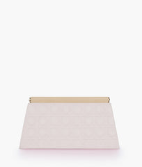 RTW Creation - Off-white quilted evening clutch with snap closure