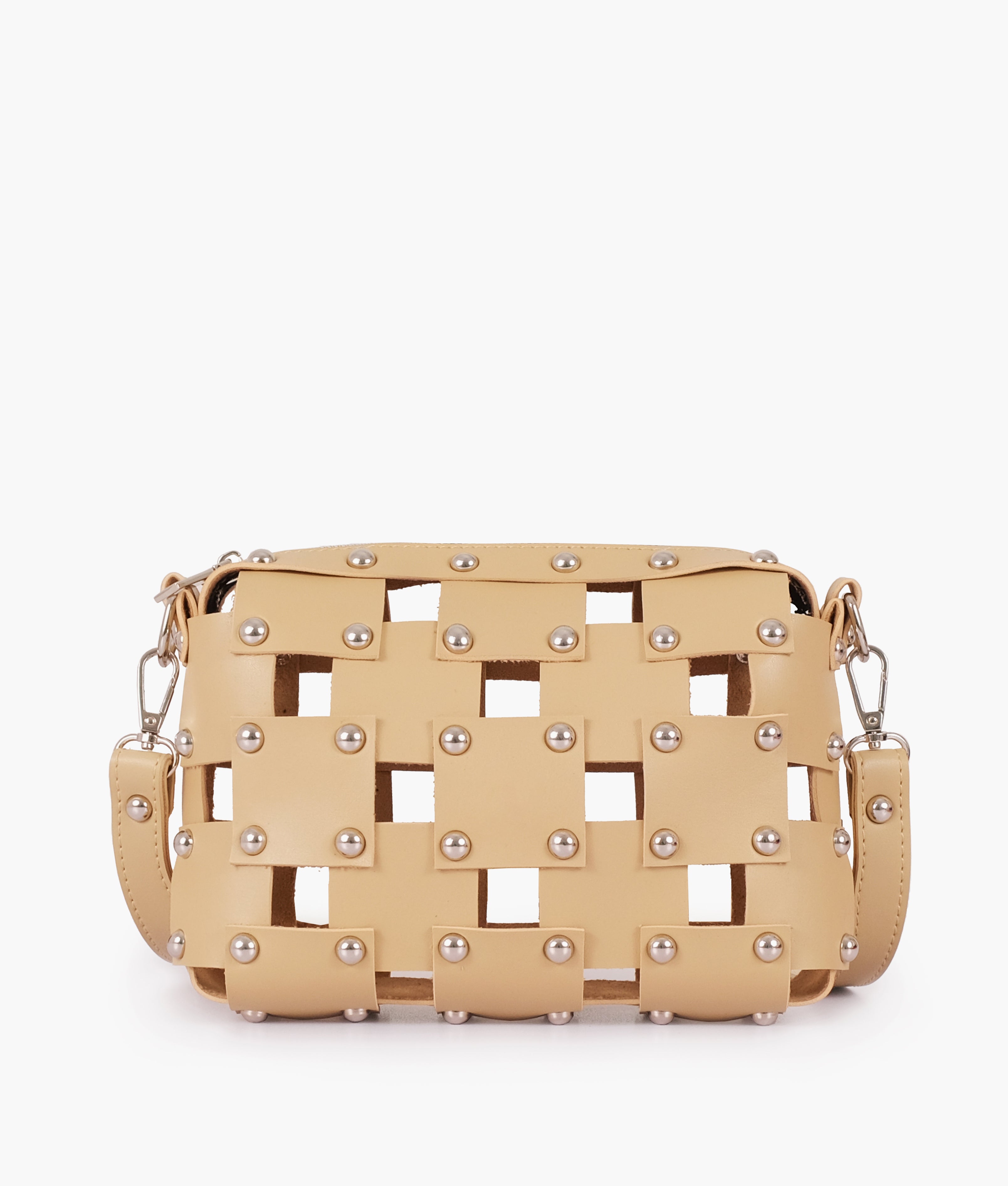 RTW Creation - Off-white rivet cross-body bag