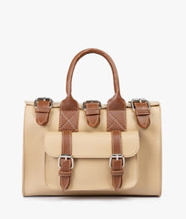 RTW Creation - Off-white with brown wilderness satchel bag