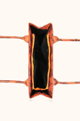 Fineur Canvas Tote Bag Orange Floral