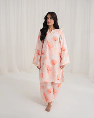 Summer Rizz By Qariney Stitched 2 Piece Co Ords Drop-01 Collection'2024-Marmalade Orange