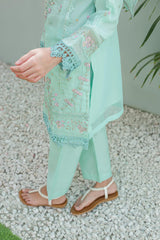 Organza Shirt with Embroidery and Adda Hand work, Inner Cotton silk, Organza Dupatta with Gota lace, Cotton Silk Trouser  