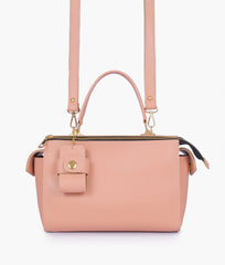 RTW Creation - Peach bowling bag with top-handle