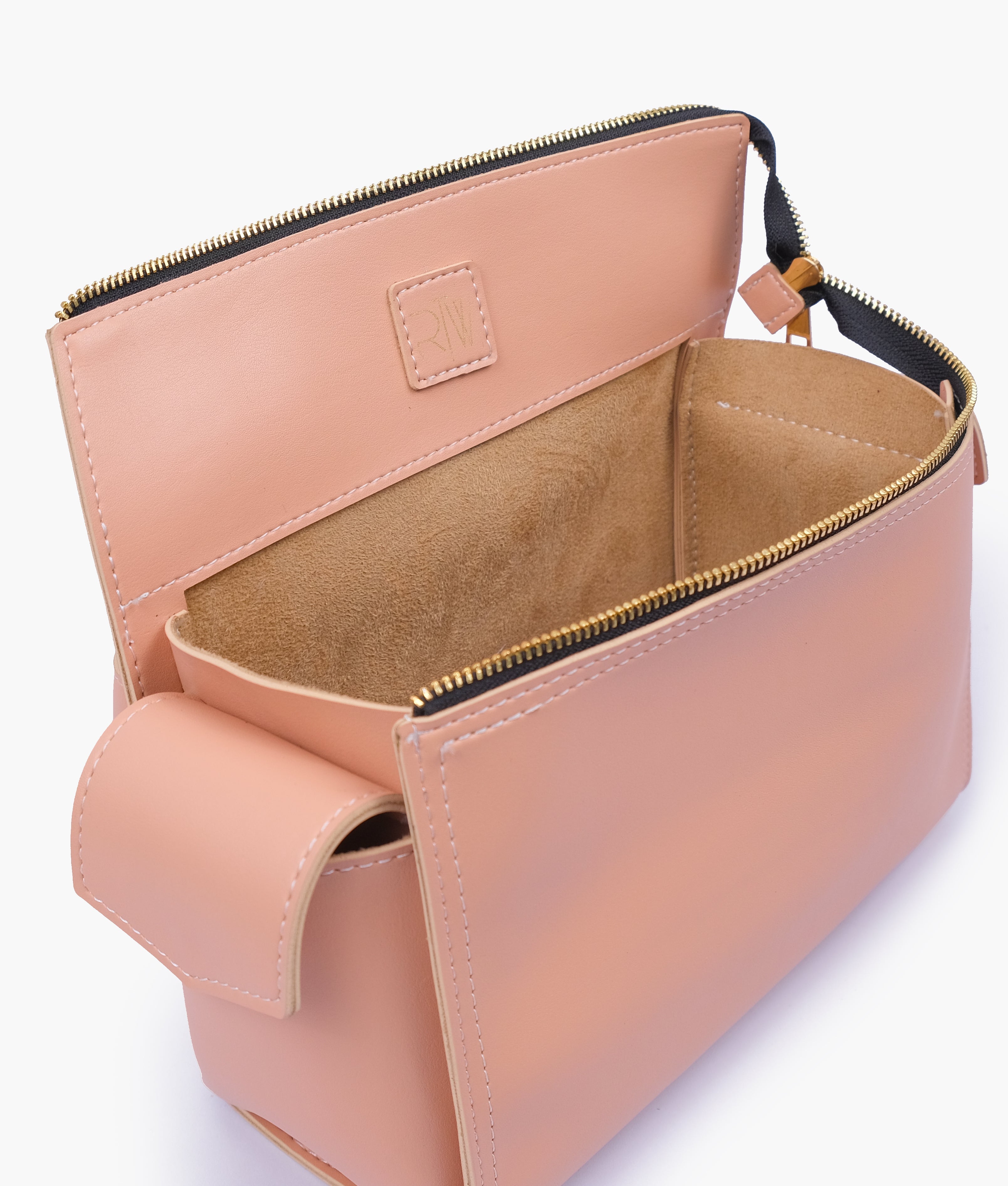 RTW Creation - Peach bowling bag with top-handle