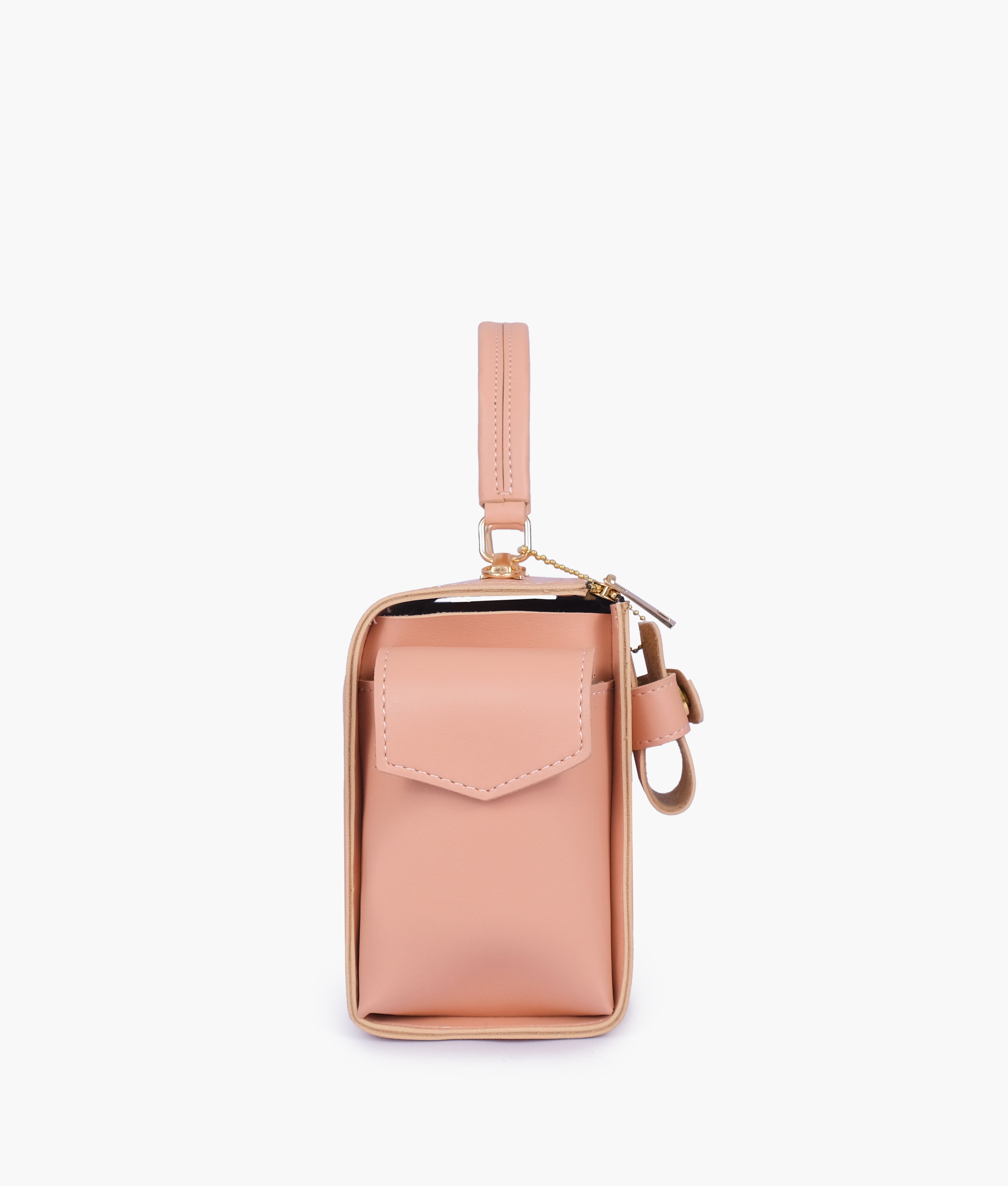RTW Creation - Peach bowling bag with top-handle