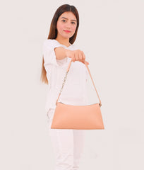 RTW Creation - Peach evening bag with chain handle