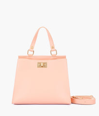 RTW Creation - Peach front lock top-handle mini bag