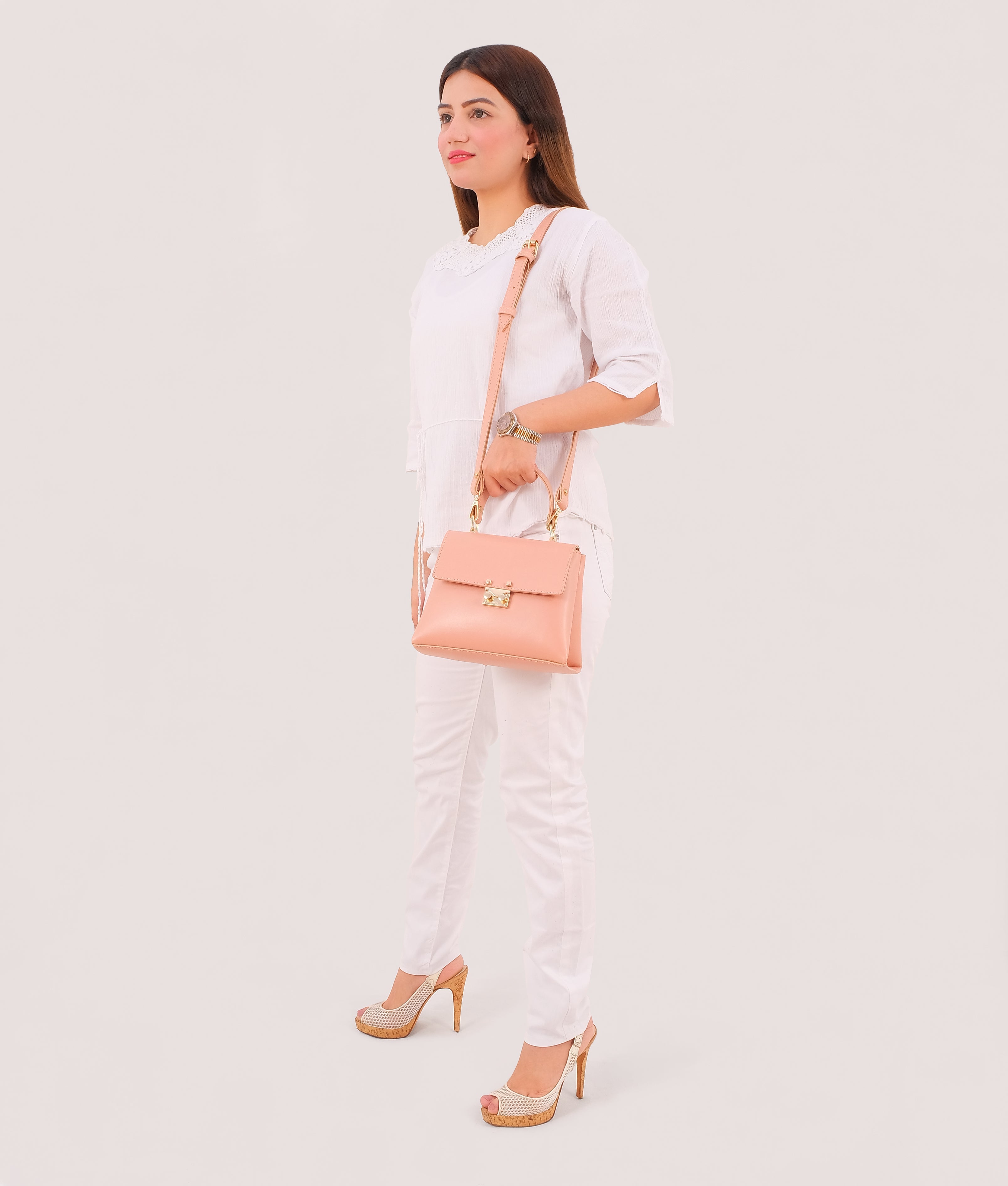 RTW Creation - Peach mini top-handle bag