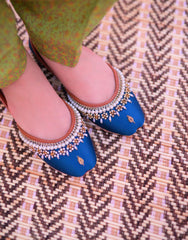 Mgs Style Khussa Collection-Lustre Pearl Ensemble  Zinc Mirage