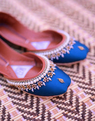 Mgs Style Khussa Collection-Lustre Pearl Ensemble  Zinc Mirage