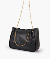 RTW Creation - Pearl black metallic handle shoulder bag