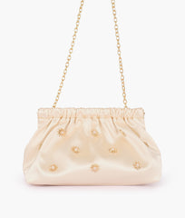 RTW Creation - Pearl snap closure clutch with chain handle